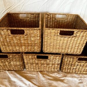 Woven Storage Baskets - Set of 5